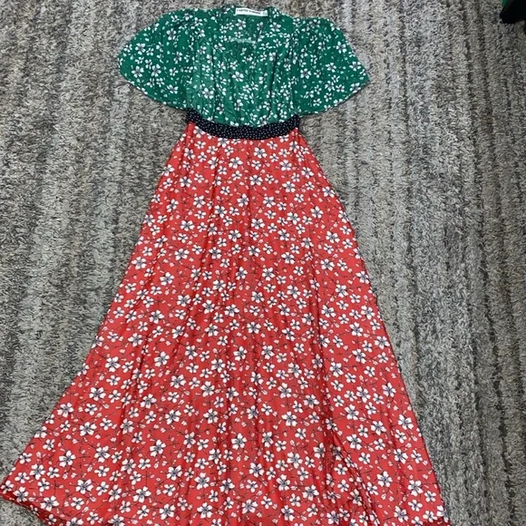 green emerald velvet dress Daphne Embroidered Floral Midaxi Dress | Yellow main image 1